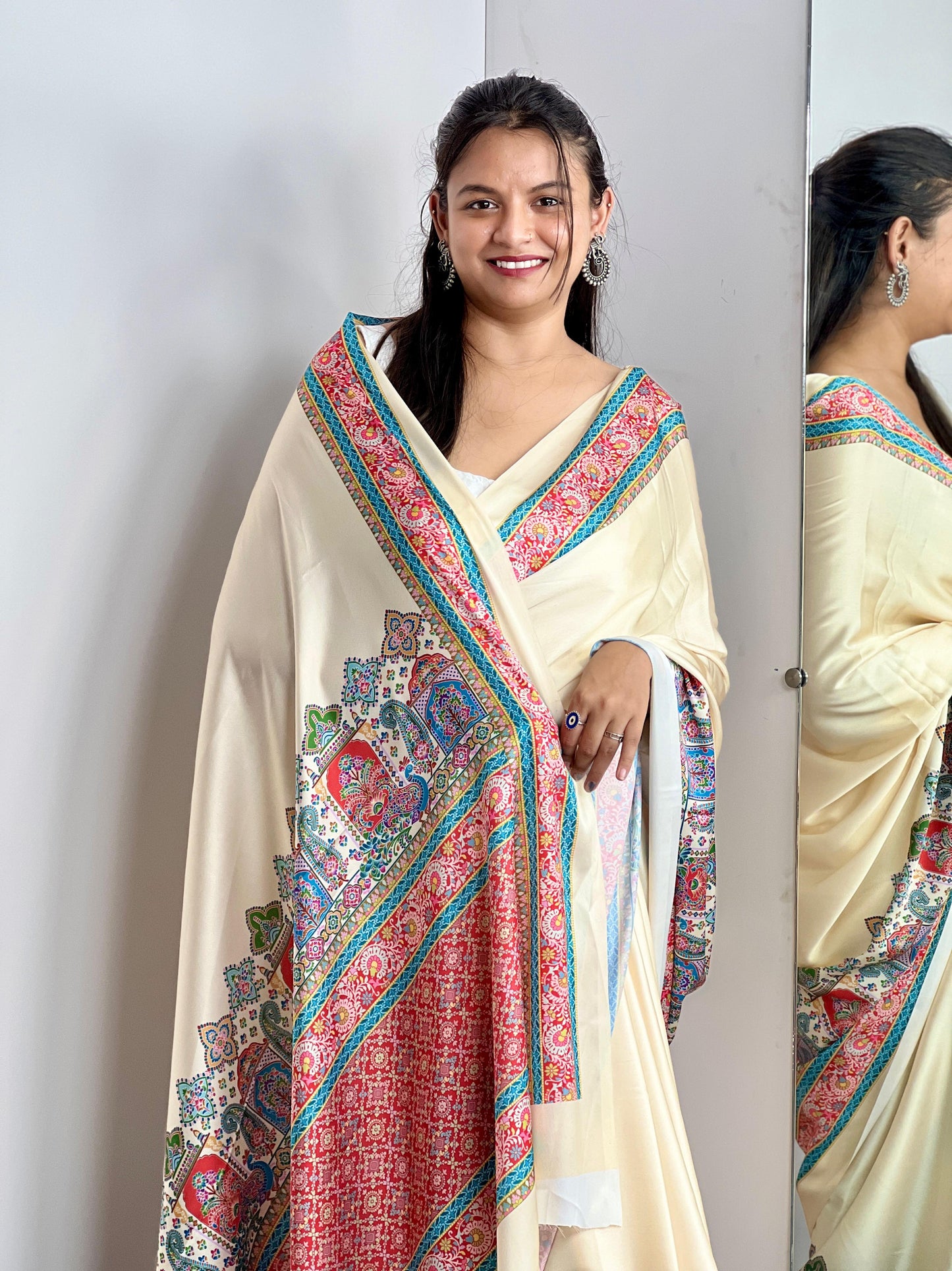 White Elegance Designer Saree