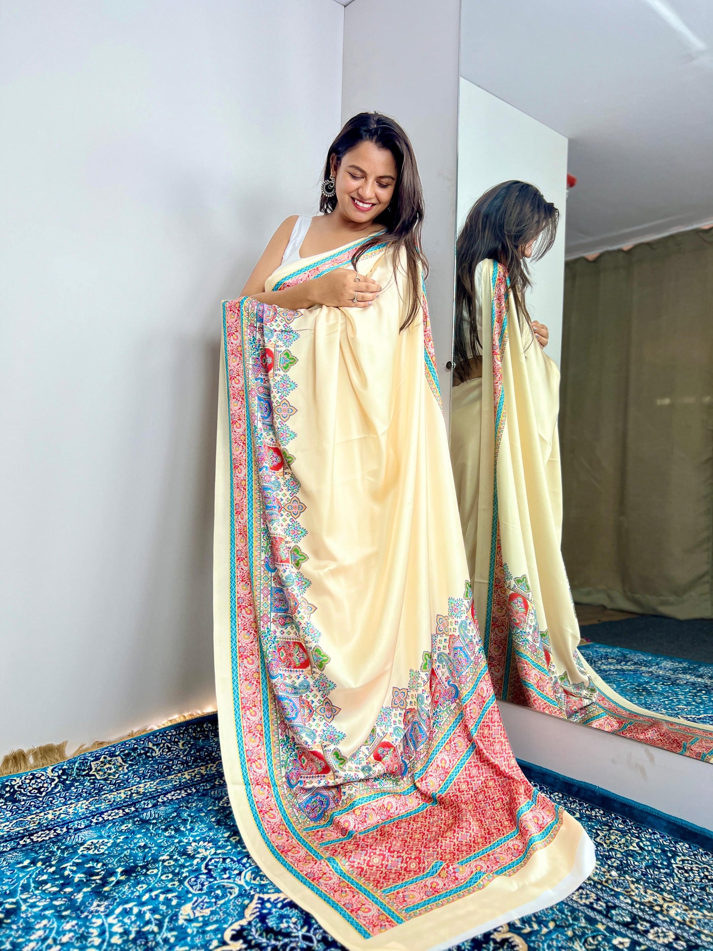 White Elegance Designer Saree